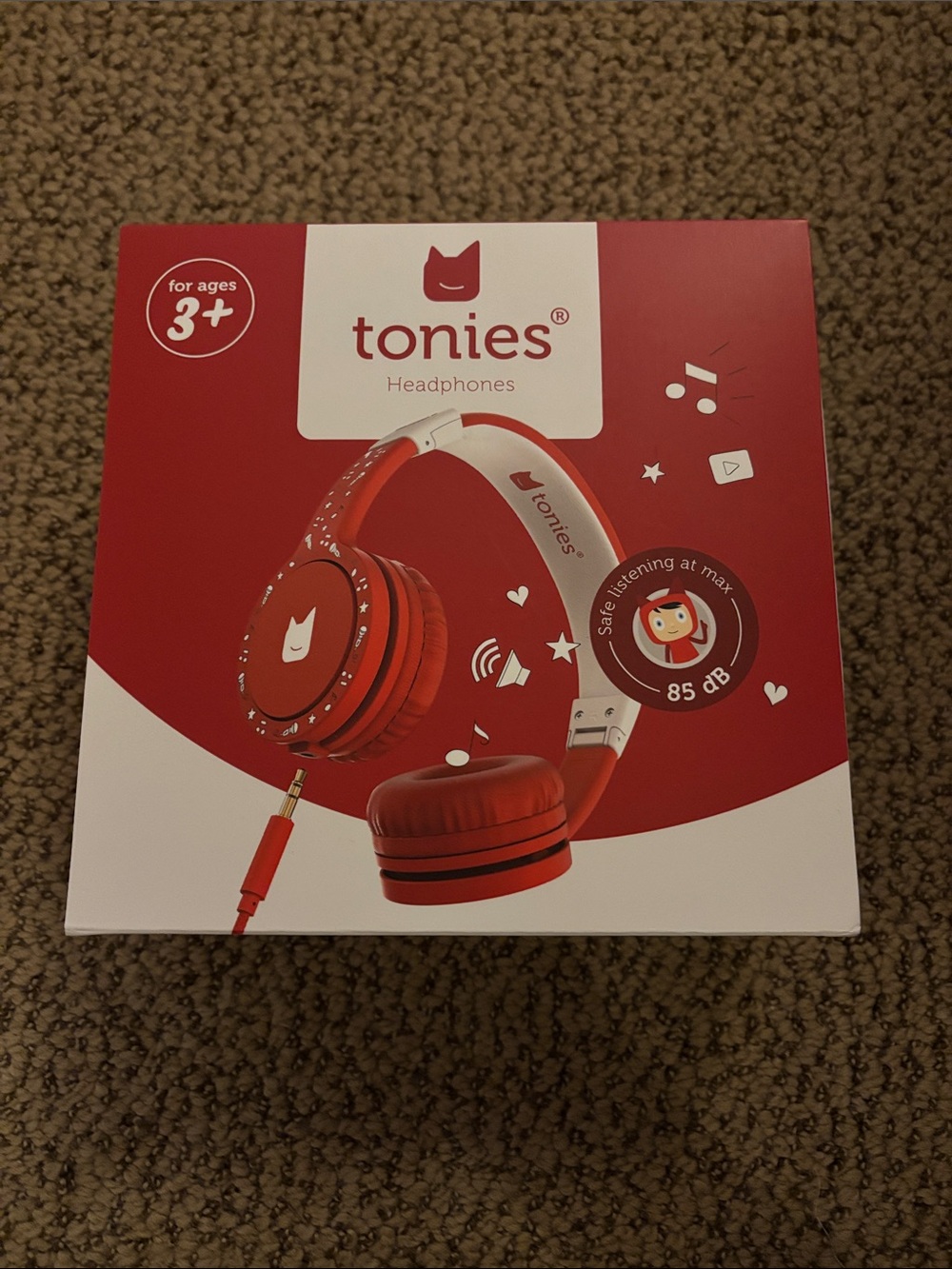 tonies Red Kids Headphones — Safe Volume Listening